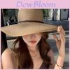 French Wide Brim Straw Hat With Patterned Ribbon For Vacation And Sun Protection