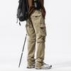 JAYSCE Unisex Cotton Convertible Cargo Pants Multi-Pocket Outdoor Hiking Trousers Detachable Shorts Elastic Waist