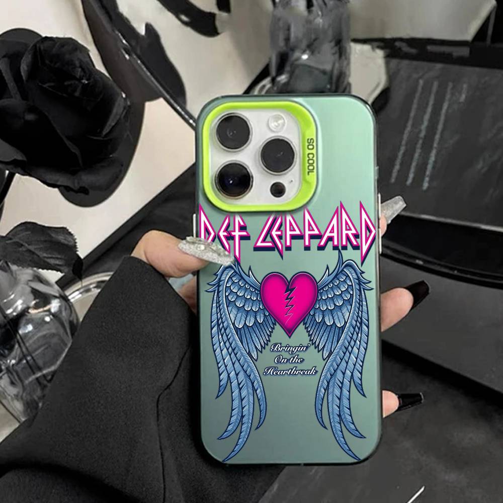

Hot rock band D-Def leppard Phone Case For iPhone17, 16,15,14,13,12 Pro Max white Candy Matte Shockproof Cover iPhone15