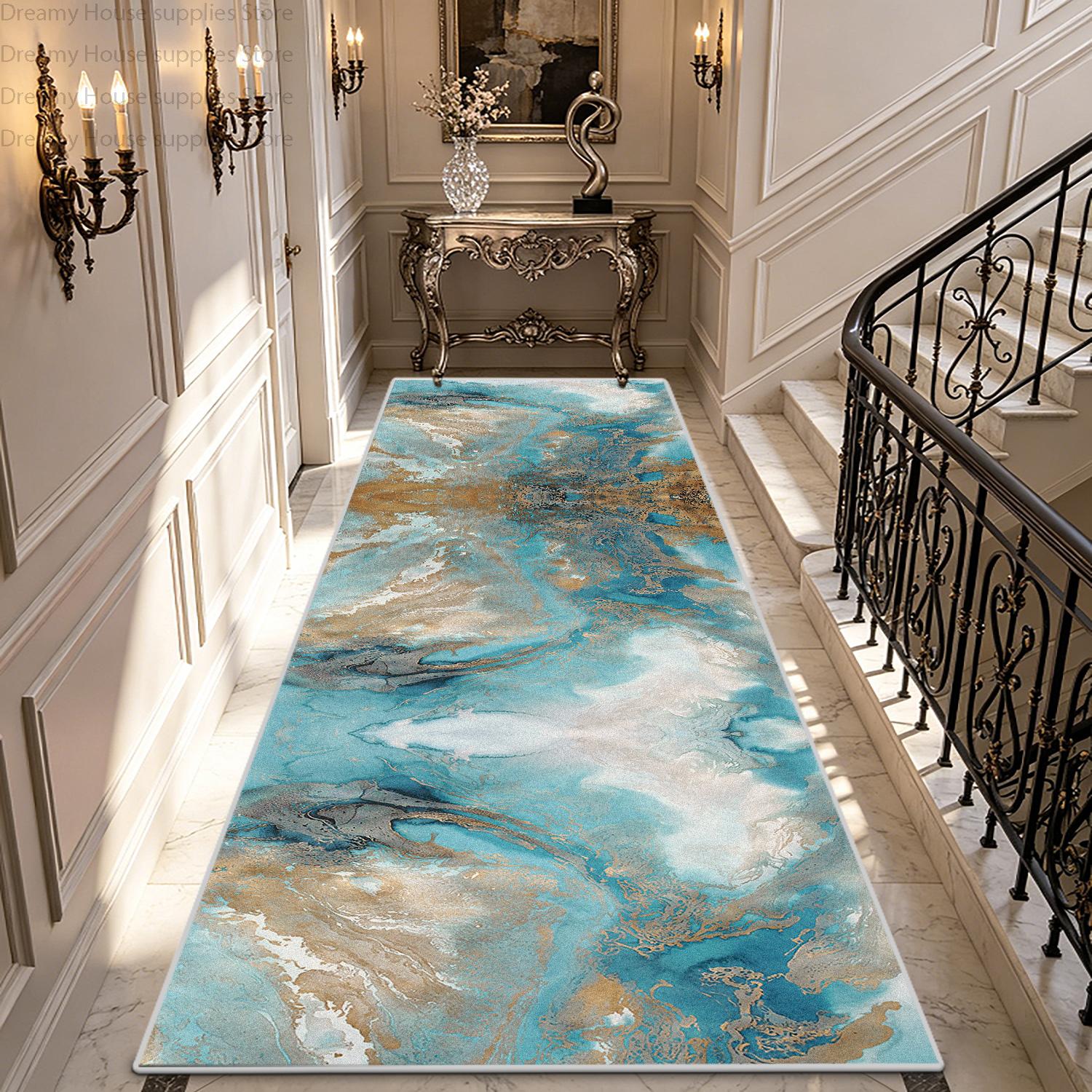 Nordische Luxe Marmeren Trappen Doorgang Loper Tapijt Decoratie Huis Gang Hal Antislip Tapijt Minimalisme Portaal Entree Mat 60x200cm 23.6x78in