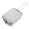 Metal Alloy Camping Bentos Container Portable Bentos Box Rectangle Lunch Box Outdoor Camping Picnic Cookware