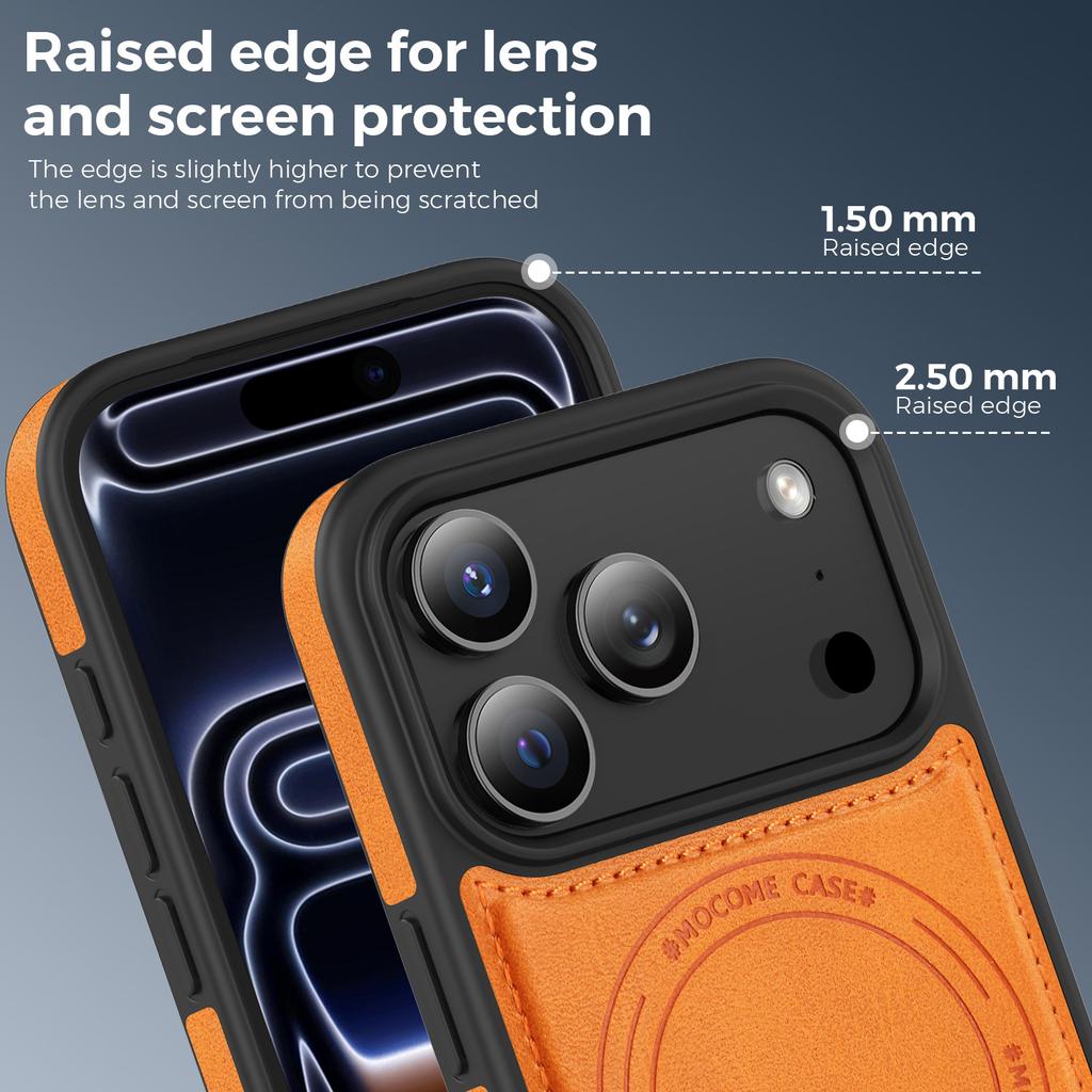 For iPhone 17 Pro Case Compatible with MagSafe Leather Back Phone Cover