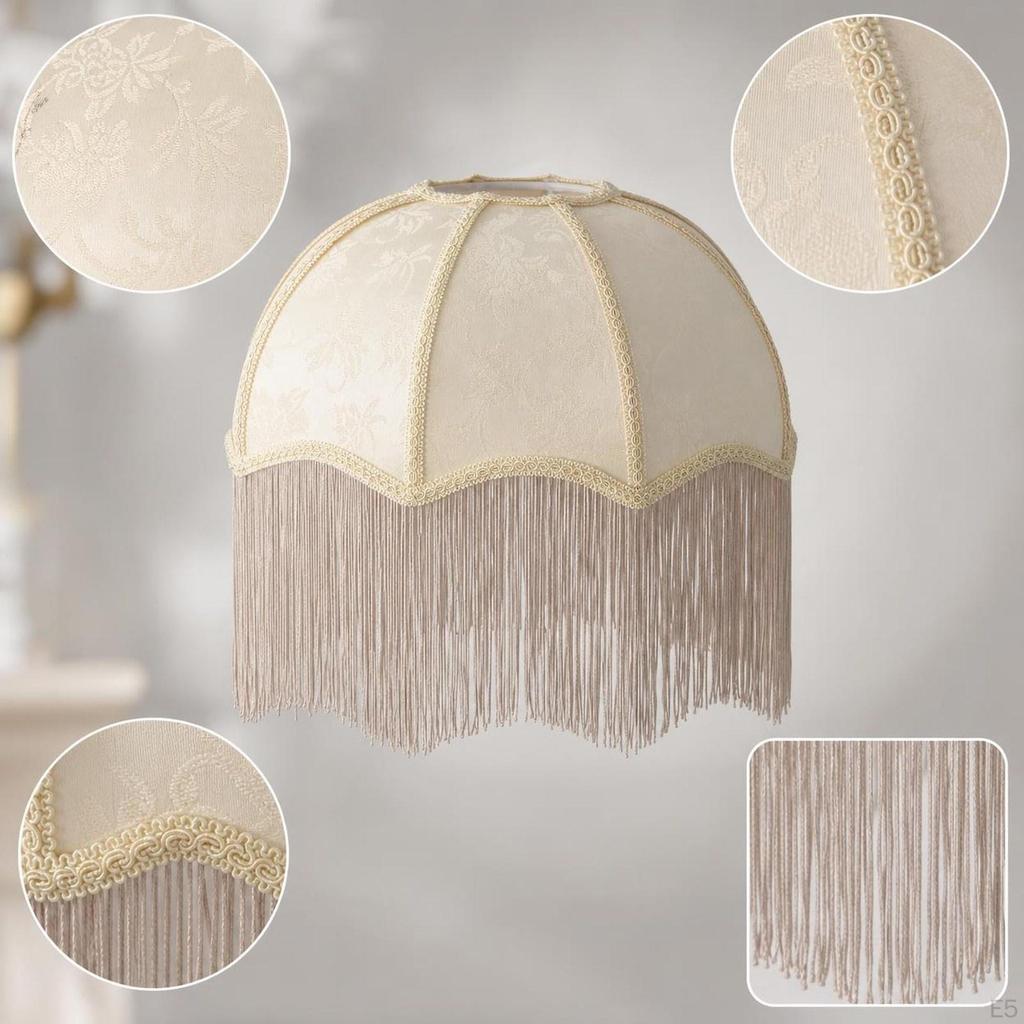 Lampshade with Tassels for A Living Room Table Lamp