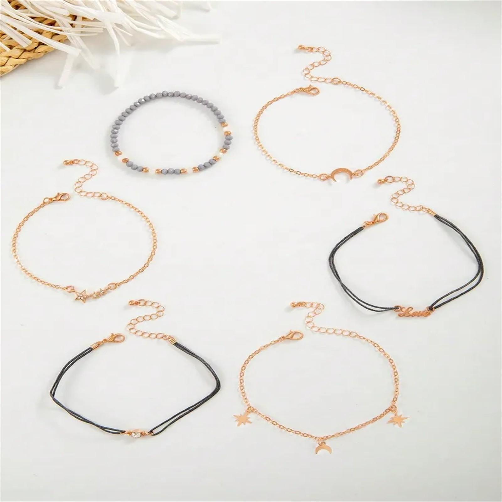 

6 шт. Женская модная цепочка для ног, пляжный декоративный браслет, цепочка для ног