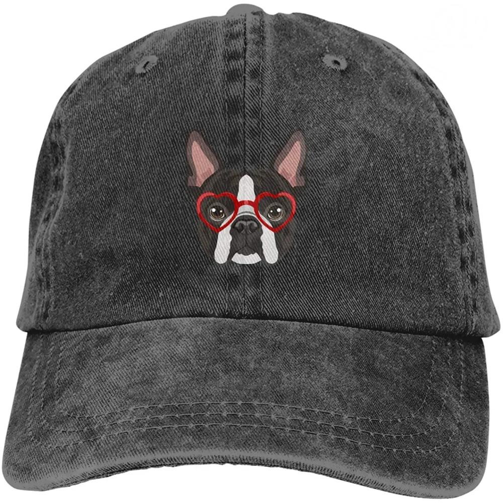 Denim Cap Boston Terrier Dog Baseball Dad Cap Classic Washed 100% Cotton Adjustable Casual Sports for Men Women Hat