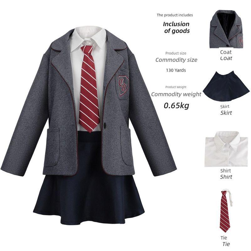 

Matilda Gray School Uniform Cosplay Costume Musical Hortensia Children s Outfit Role-Playing Cosplay Clothing Matilda Gray School Uniform Children 150