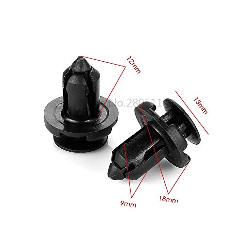 Befestigungsclip 20 Stück für Mazda 3 6 5 2 CX 5 CX 3 CX 7 323 9mm Loch Stoßstange Kotflügel Verkleidung Panel Befestigungsklemme Schwarzer Kunststoff Nietstift Druckmechanismus