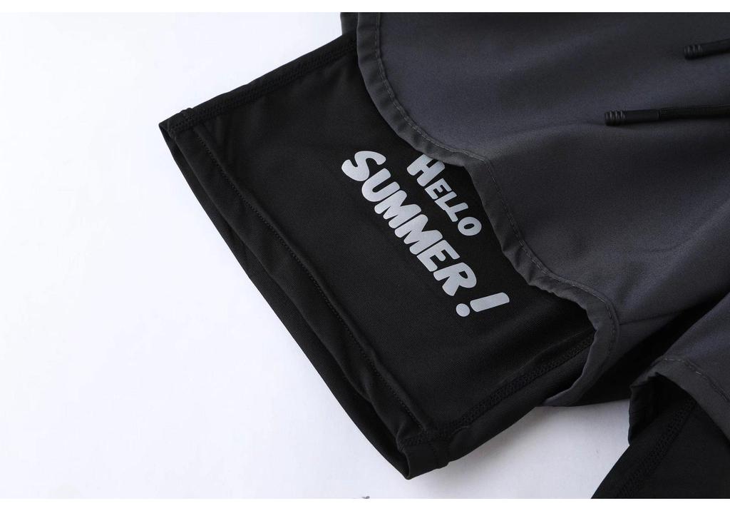 Men's Double-Layer Quick-Dry Three-Quarter Running Shorts - Anti-Exposure Fitness Pants for Summer 2023