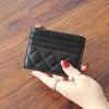 Weipelo Diamond Quilted Leather Mini Zipper Wallet