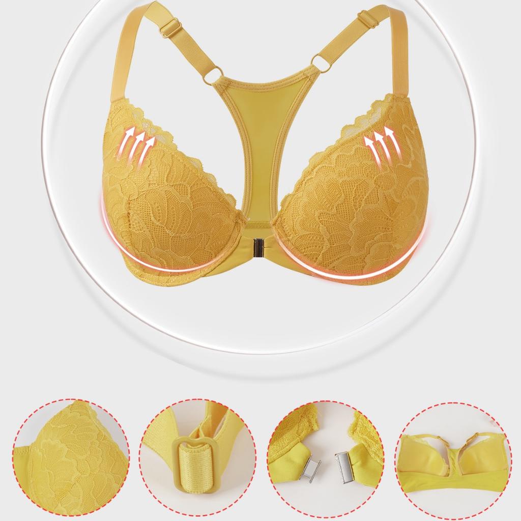 Exclusive for Lace French Sexy Gathering Large Size Bra Adjustable Comfortable Front Buckle Beautiful Back Underwear