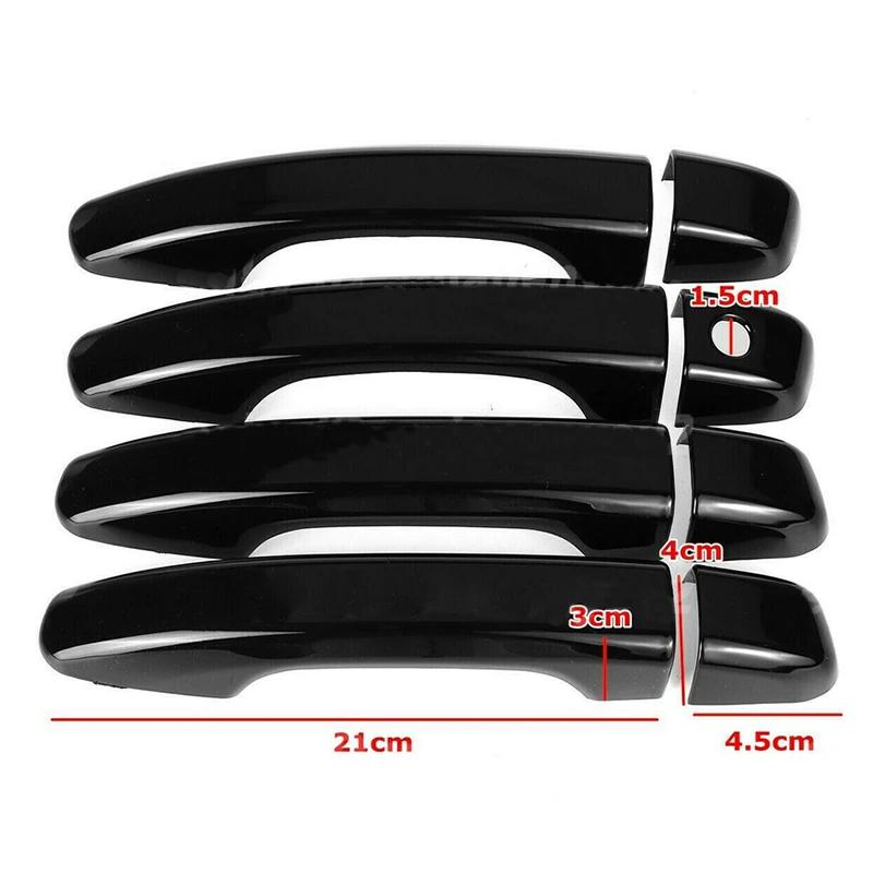 8pcs/set Gloss Black Car Door Handle Cover Protector Trim For 2018-2021 Honda Accord Exterior Accessories Stickers