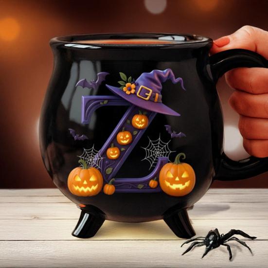Yousheng 12oz Witch Cauldron Mug Personalized Halloween Coffee Mug Ceramic Witches Brew Tea Cup Halloween Birthday Gift for Women Besties Family