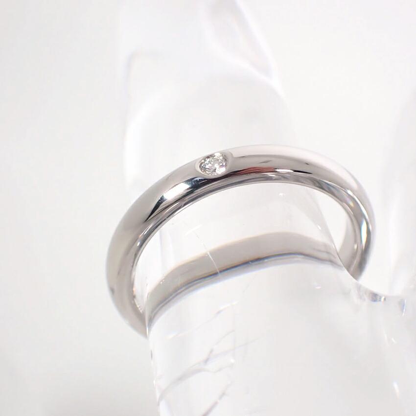 [Folosit] Inel Bandă Stacking cu Diamante TIFFANY Pt950 / Mărimea 8 / g503-55