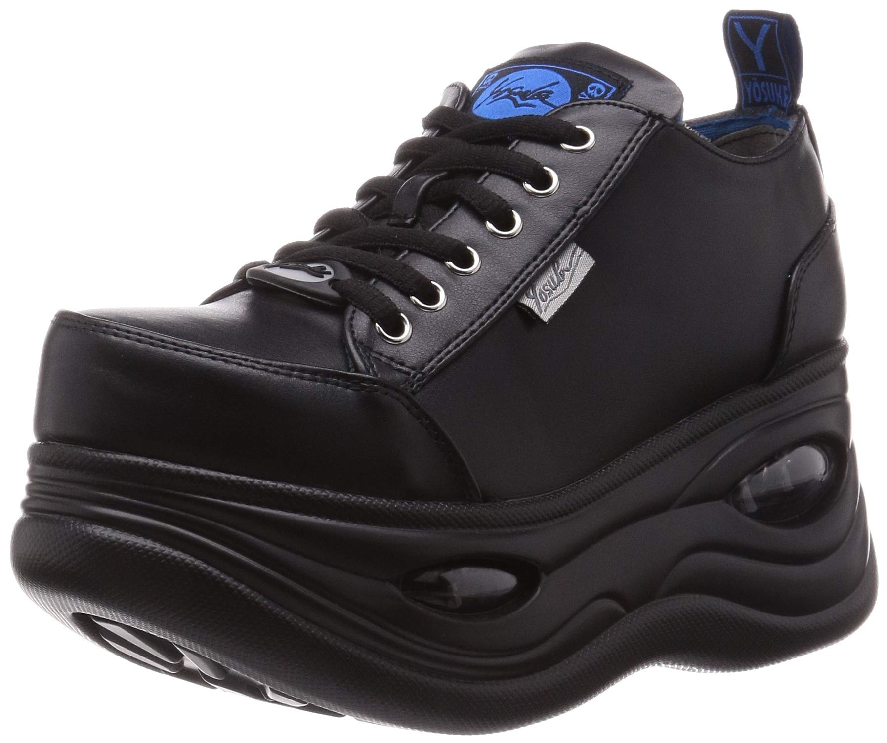 

Yosuke Platform Lace-Up Sneakers, Black, Size 23.5cm, 2710022
