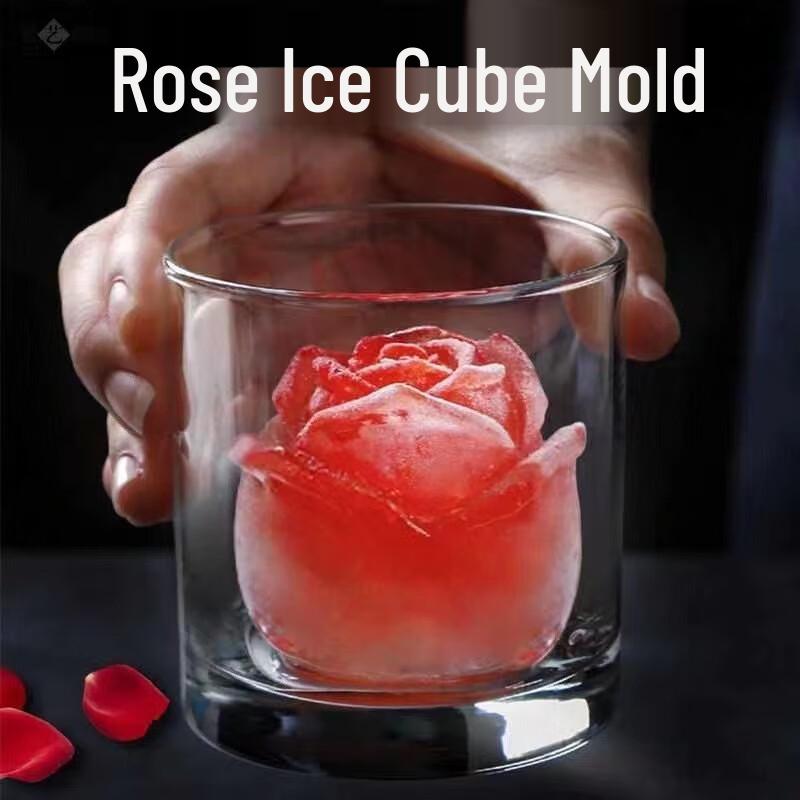 Large Four-Rose Silicone Ice Cube Tray
