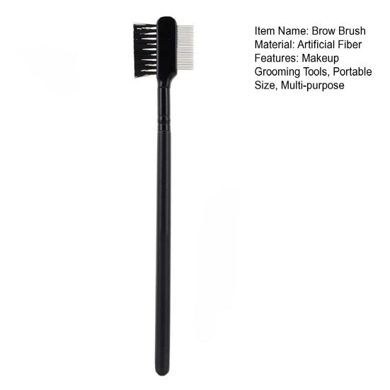 Double-head Eyebrow Brush with Steel Needle Comb Multi-purpose 2-In-1 Brow Styling Brush Portable Travel Women Makeup Grooming Tools