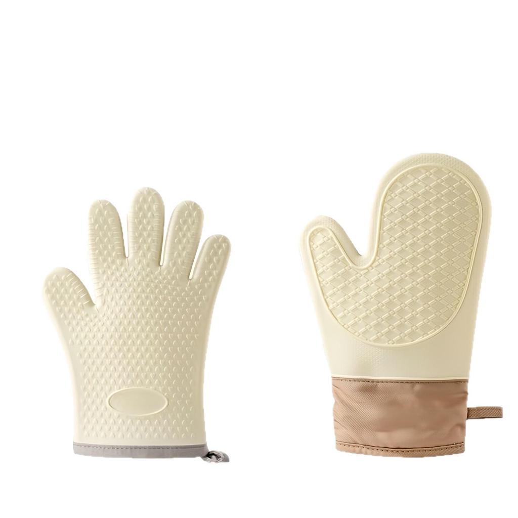 Heat-Resistant Non-Slip Silicone Kitchen Gloves - Anti-Scalding, Thickened Protection for Oven and Microwave