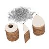 60PCS Wood Handmade DIY Wood Wooden Earrings Round Tapered Unfinished Pendants 3 Sizes Teardrop DIY Earrings Jewelry Making