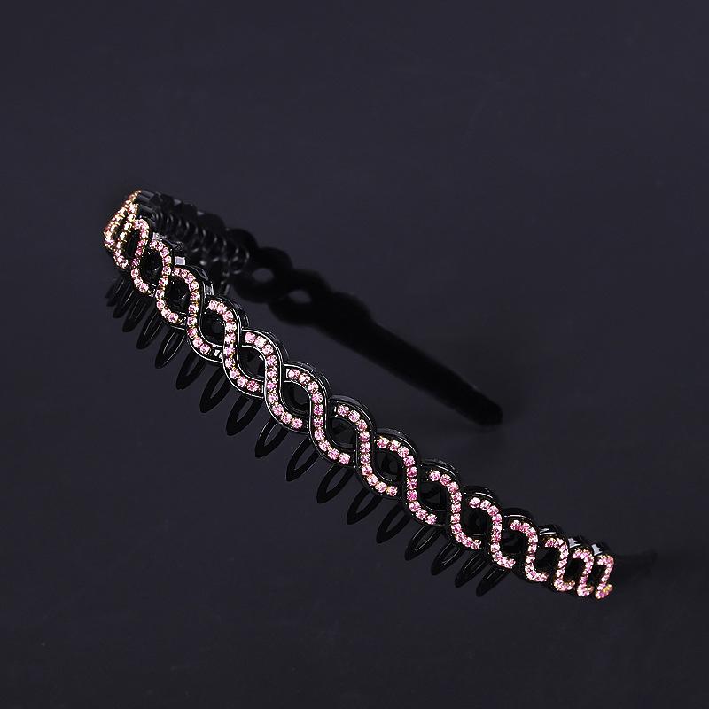 Women's Rhinestone Teeth Headband, Non-Slip Hairpin & Clip for Face Washing
