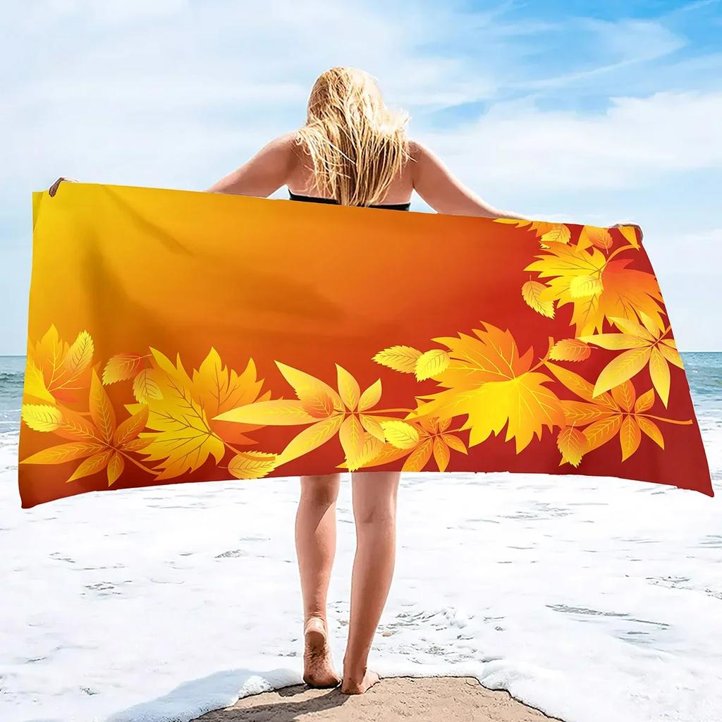 Red Maple Leaf Print Beach Towel Oversized Adults Sand Free Quick Dry Beach Towel Big Bath Towels Travel Accessories Large Towel