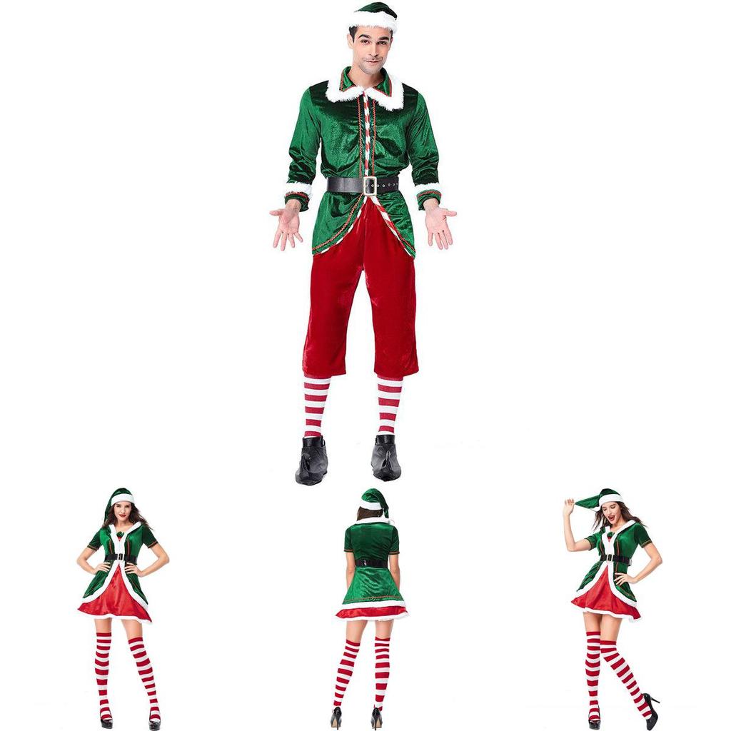 Luxurious Adult Christmas Santa's Helper Elf Cosplay Costume For Festive Parties