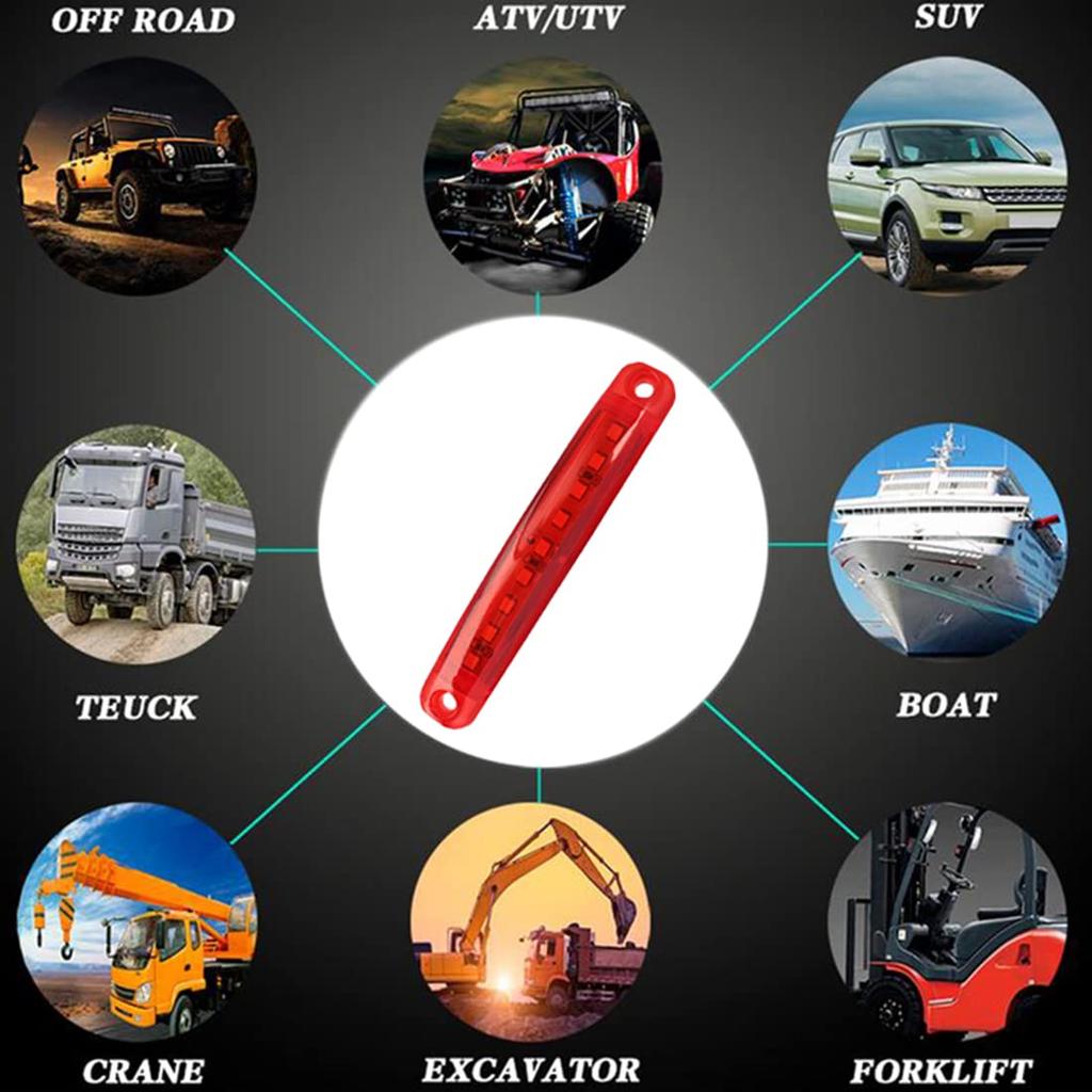 Side Marker Lights,1pcs Red -24V 9LED Cab Marker Light,Indicator Light Front Rear Side Light