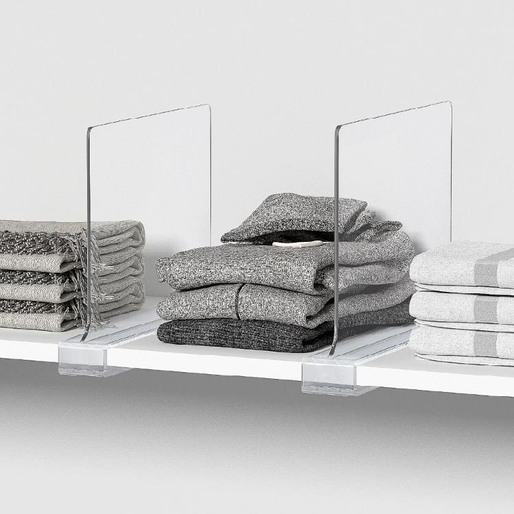 Pack of 6 Resistant Easy Clean Acrylic Shelf Dividers for Bathroom Kitchen Cabinet Organization