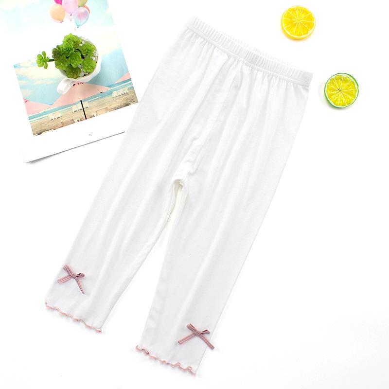 

Girls Summer Capri Shorts - Fashionable Modal Leggings for Children Size 100 [Height 85-95cm] белый