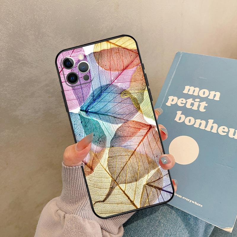 Colorful Leaves Case For iPhone 17 Air 13 16 15 11 12 14 Pro Max 13 mini XR 15 16 Plus 16e Back Cover Shell