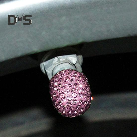 4 Stück glitzernde Reifenventilabdeckungen mit Strass-Dekor, einfache Installation, Universal-Ventilabdeckungen für Fahrzeug, LKW, Motorrad, Fahrrad, Auto