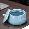 Ceramic Anti Fly Ash Ashtray, Ashtray with Lid Office Ashtray, Chinese Style Ashtrays, Home Decoration, Household Merchandises