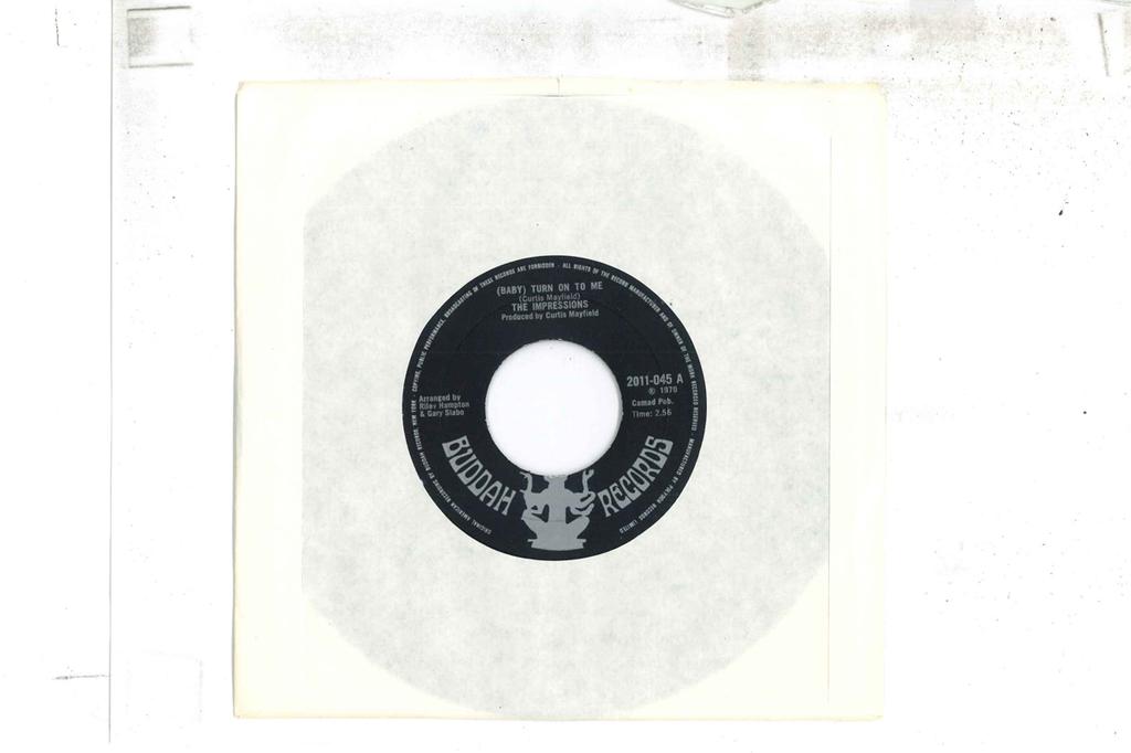 7palcová deska IMPRESSIONS  Baby Turn On To Me  Soulful Love 2011045 BUDDAH 1970 UK SoulFunk Použitá