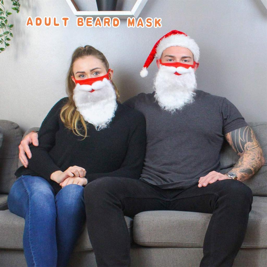 3PCS Santa Claus Mask And Beard Integrated Protective Dust-Proof Dress Up Mask