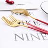 30-piece Black Handle Gold Cutlery Set Matte Finish Dinnerware Set Stainless Steel Knife Fork Spoons Kitchen Utensils Complete