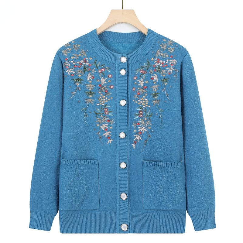 Damen-Winterpullover mit Samtfutter für mittlere und ältere Menschen - Kollektion 2025