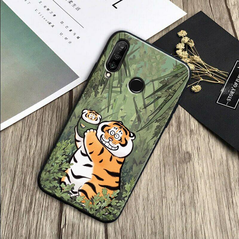Cartoon Fat Tiger For Huawei Nova 11 12i 8i 7i 3i 9 10 SE Y60 Y61 Y70 Y72 Y73 Y90 Y91 P20 P30 Pro P40 Lite Case