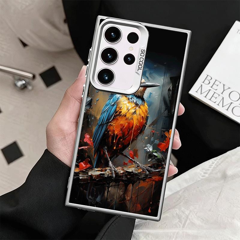 Bird Oil Painting Style Shockproof Phone Case for Samsung Galaxy S26 Edge S25 Ultra S24 FE S23 Plus S21 Cover Anti Fall Fundas