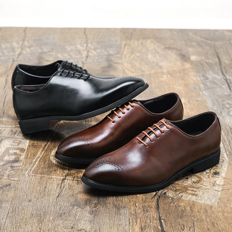 Größe 38-48 Business Herren Brogue Lederschuhe mit roter Sohle Schwarz-braun Weiches Leder Schnürschuhe Bequem Modisch Lederschuhe Herren
