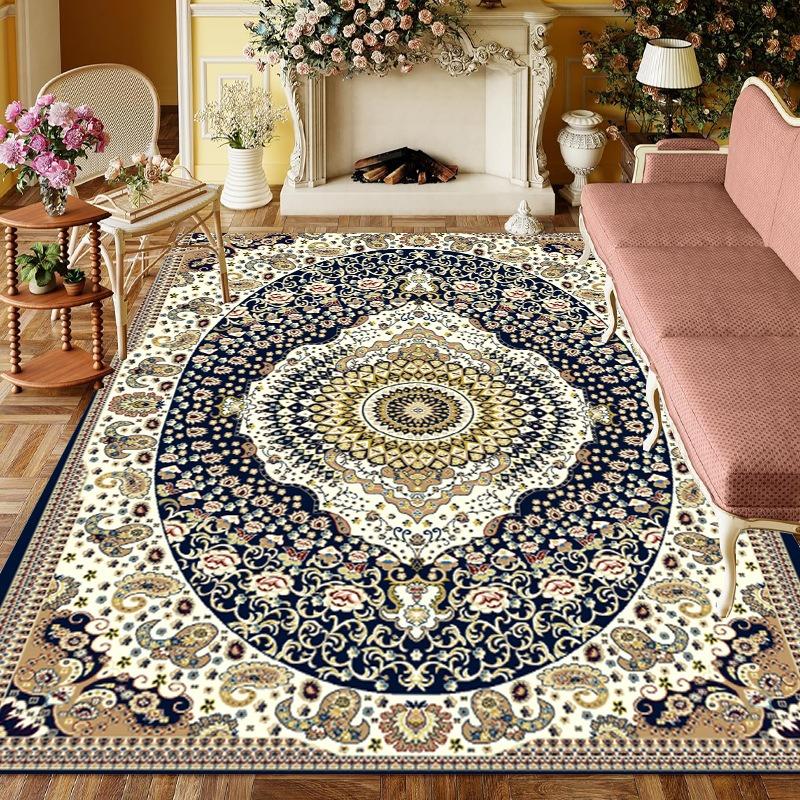 Europe Persia Style Retro Flowers Carpet Living Room Sofa Bedroom Bedside Study Kitchen Entrance Door Rug Non-slip Decor Mat