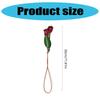 Cute Tulip Pendant Car Rearview Mirror Hanging Pendant Bag Accessory Leather Texture Suitable for Decorating Your Bag