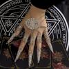 Punk Gothic Cone Tassel Finger Bracelet Hand Chain