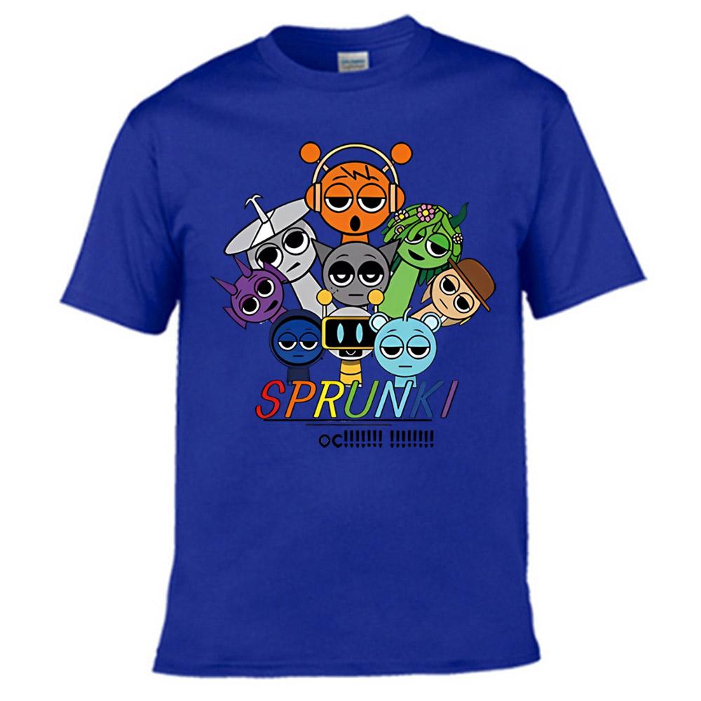 Sprunki T Shirt Men Fashion Casual Cartoon Incredibox T-Shirts Loose O-Neck Short Sleeve High Quality Cotton Tees
