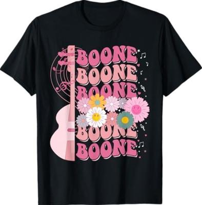 Girl Retro Boone Groovy Flower First Name Personalized 80's T-Shirt