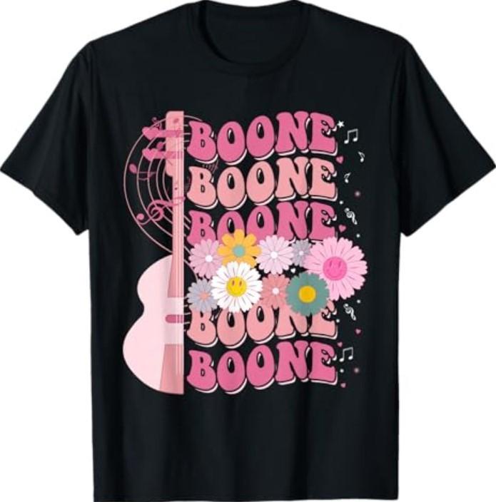 Girl Retro Boone Groovy Flower First Name Personalized 80 s T-Shirt S разноцветный
