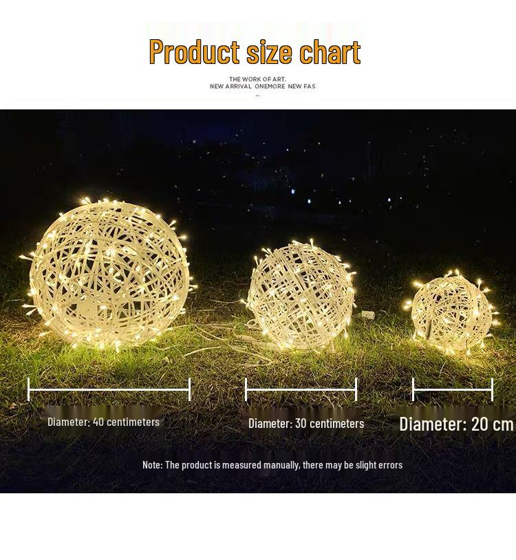 Wasserdichte Outdoor Rattan Kugel Leuchte: Rasen-, Baum- und Landschaftsdekoration