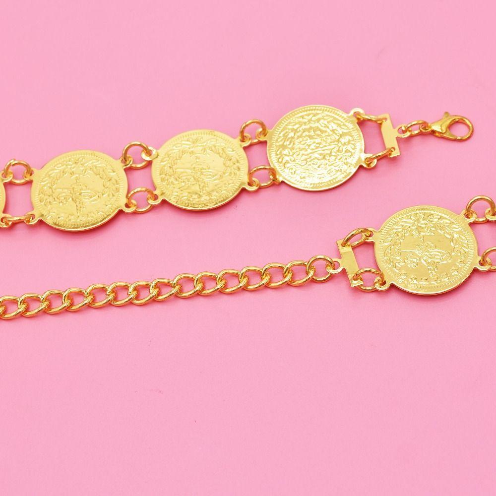 Silbernes Metallmünzen-Hüftkette Metall Goldener Gürtel Traditioneller Ethnischen Stil Gürtel Festival Zubehör