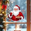 Santa Claus Wall Stickers Christmas Window Clings, Reusable Static Holding Milk And Cookies Winter Party Decorations Glass Decals, Holiday Sticker for