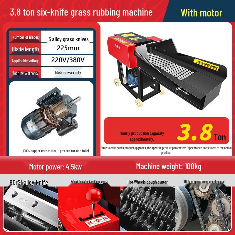 Horizontal Chaff Cutter & Silk Kneader: Straw Crusher & Cutting Machine for Livestock Feed