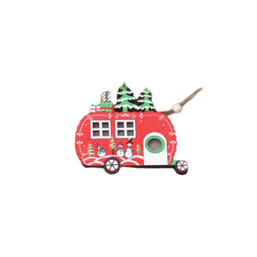 

Деревянные подвески Санта Снеговик Звезда/Форма машинки Рождественские украшения Украшения для рождественской елки Сделай сам Style A