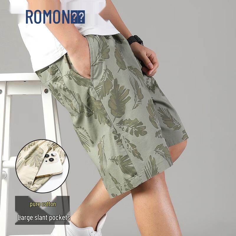 ROMON Men s Printed Cotton Workwear Shorts 6XL